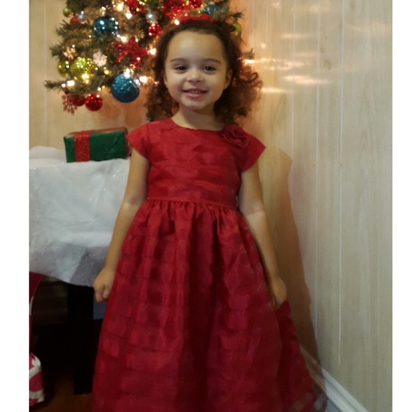 GEORGE TODDLER GIRL RED DRESS SIZE 5 - Picture 6 of 7